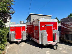 Red Trailers Combo 21 ft Burgundy & 18 ft Red