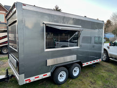18Ftx8 Metallic Grey Food Trailer